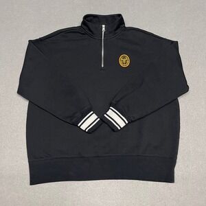 Nike Phoenix Sweatshirt Womens Small Black 1/4 Zip Fleece Stripe Cuff SAMPLE